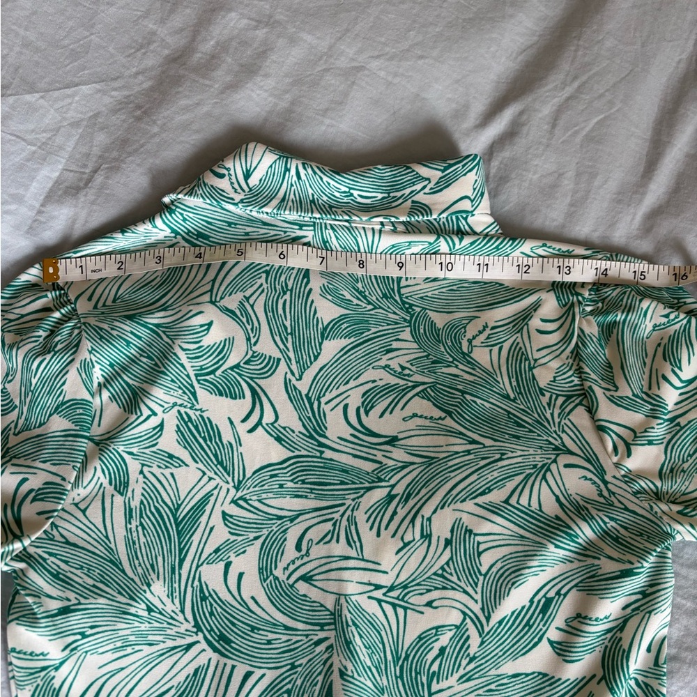 Guess Teal Leaf Print Long Sleeve Dress - Picture 9 of 11